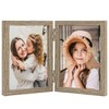 ORIVAN 3.5x5 Double Picture Frames Hinged Folding Photo Frames Vertical
