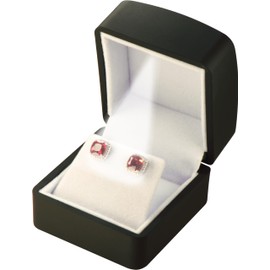 The Jewellery Pak LED Black Earring Jewelry Gift Box for Wedding, Birthday...Luxury LED Stud and Diamond Hoop Earring Jewelry Gift Box with Light for Women for Men