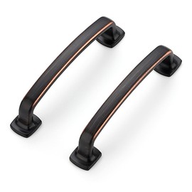 5 Pack Cabinet Handles Arch Cabinet Pulls - 3-3/4 Inch Drawer Pulls Oil Rubbed Bronze Kitchen Cabinet Handles Curved Dresser Handles Solid Cabinet Door Handles for Kitchen Cabinet Hardware
