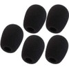 5 Pcs Black Replacement Microphone Sponge Wind Shield Windscreen Foam