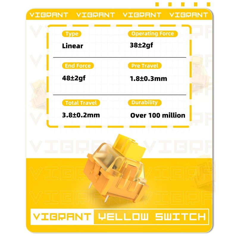 MAGIC-REFINER x Banana Yellow Switches for Mechanical Keyboard DIY, 38gf