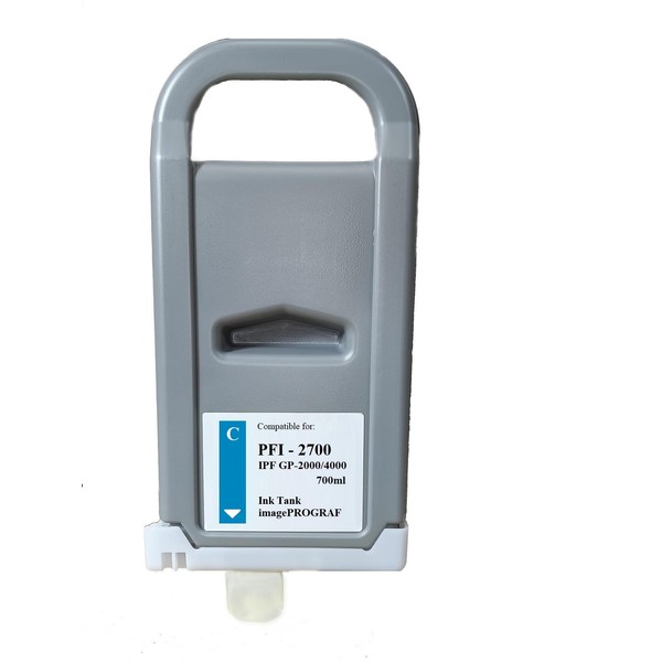 VC PFI-2700 Compatible Ink Cartridge Replacement for Canon PFI-2700C (700ml,