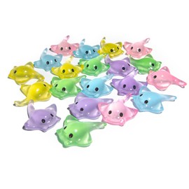 20Pcs Mini Resin Glow in the Dark Stingray Figurines - 6 Colors Realistic Cute Sting Ray Decorations for DIY Dollhouse, Micro Landscape, Aquarium Models, Tiny Ornaments & Portable Collectibles