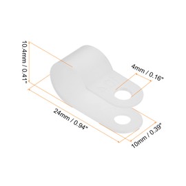 Rebower R-Type Cable Clips Fasteners Electrical Clips for Wire Cable Rope 10.4mm White 50pcs