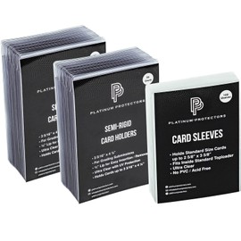 Semi-Rigid Card Holders 200ct Bundle - 100 Trading Card Holders and 100 Clear Penny Sleeves for PSA, BGS, CSG, SGC Graded Card Submissions