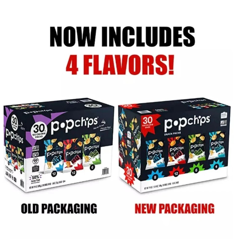 popchips 30 PACK - Popchips Variety Box (0.8 oz.) FRESH!!