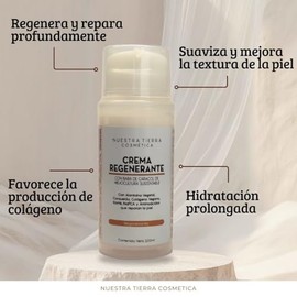 Nuestra Tierra Cosm?tica Crema Regenerante con Baba de Caracol, Alanto?na Vegetal, Consuelda, Col?geno Vegano, Karit?, Napca y Amino?cidos, 100ml, Hid