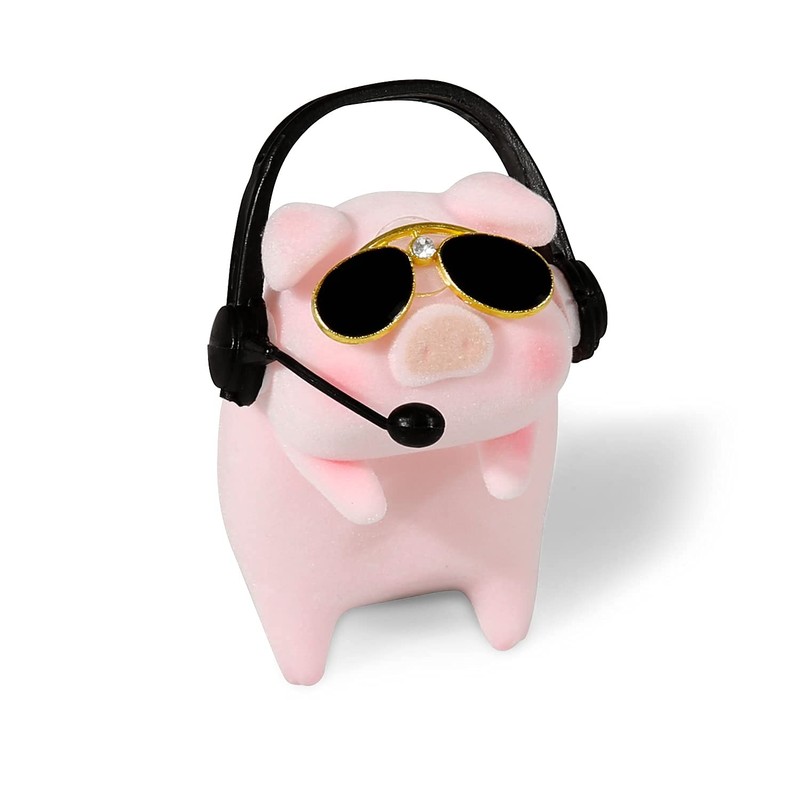 YGMONER LULU the Car Monitor Pig Decor - Cute Lucky