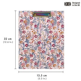 Pukka Pad Bloom A4 Padfolio – Document Storage Clipboard with Inner File Folder and Notepad - 32 x 13.5cm – Cream