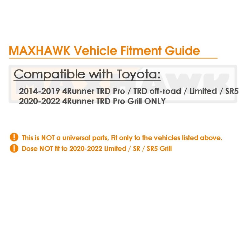MAXHAWK LED Grill Light Kit Compatible with 2014-2023 Toyota 4Runner