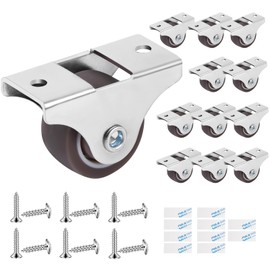 Flintronic Pack of 12 Swivel Castors 25 mm, Small Wheel Castors Rubber Castors, Furniture Castors, Heavy Duty Castors, Swivel Castors for Indoor and Outdoor Use, for Furniture, Appliances & Equipment