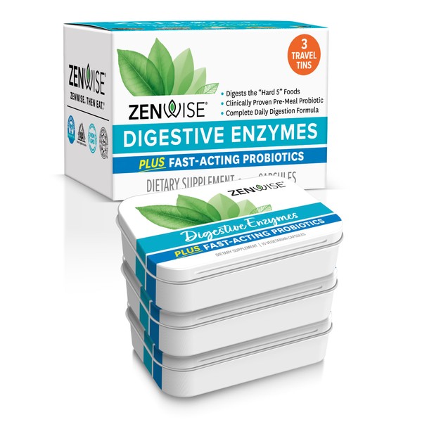 Zenwise Health Digestive Enzymes - Probiotic Multi Enzymes with Probiotics and Prebiotics for Digestive Health and Bloating Relief for Women and Men, Daily Enzymes for Gut and Digestion - 45 Count