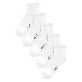 Next Mens Medium Five Pack Trainer Liner Socks - White