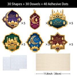 Ramadan Mubarak Table Toppers Eid Mubarak Centerpiece Sticks Ramadan Kareem Centerpieces for Table Decor Ramadan Decorations for Home Party