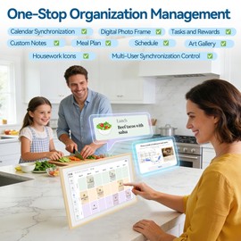 15.6” Smart Family Calendar & Chore Chart with Touchscreen – Wall Mounted Digital Planner for Home, to-Do Lists, Meal Planning & Kids Task Organizer, WiFi Digital Photo Frame for Moms