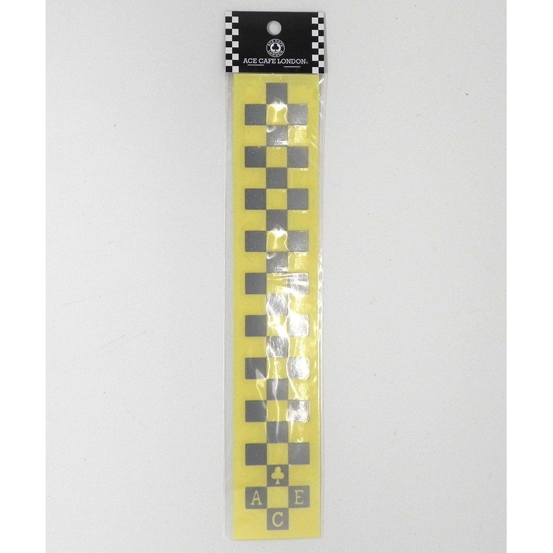 ACE CAFÉ LONDON デカール チェッカーラインタイプ(シルバー) ACE-N008DE