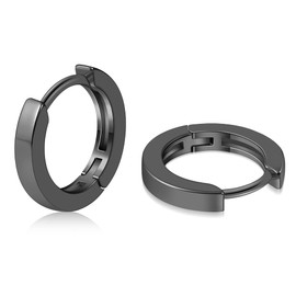 micuco Small Hoop Earrings for Women Black Huggie Earrings for Men 8mm Cartilage Mini Hoops