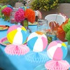 12pcs Pink Beach Ball Party Honeycomb Centerpieces for Girls Summer