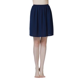 Bellelicate - Falda elástica para mujer, media deslizante, ligera, con cintura elástica, Azul marino, XL Fits US(16W-18W)-24"length