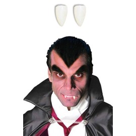 shoperama 2 Attachable Vampire Teeth with Fixing Putty Reusable Special FX Canines Dracula Bloodsucker Wolf Demon