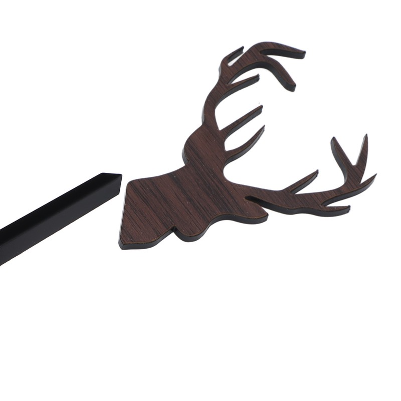 Frameless Wall Clock Deer Head 3D Effect Self Adhesive DIY