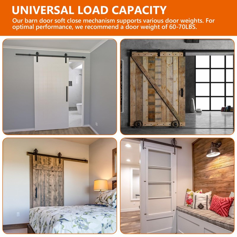 RealPlus 4pcs Barn Door Soft Close Mechanism Spring Buffer Damper