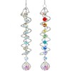 2-Pack Hanging Wind Spinners Outdoor - Indoor Gazing Ball, Rainbow