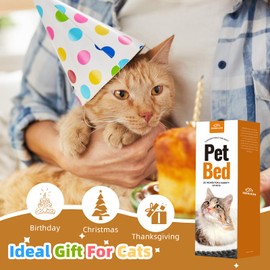 Zerbuger 20in Washable Cat Beds for Indoor Cats - Round Donut Pet Bed for Cats, Small Dogs, Puppy, Kitten - Anti-Slip Bottom, Calming Bed Gift - Dark Grey