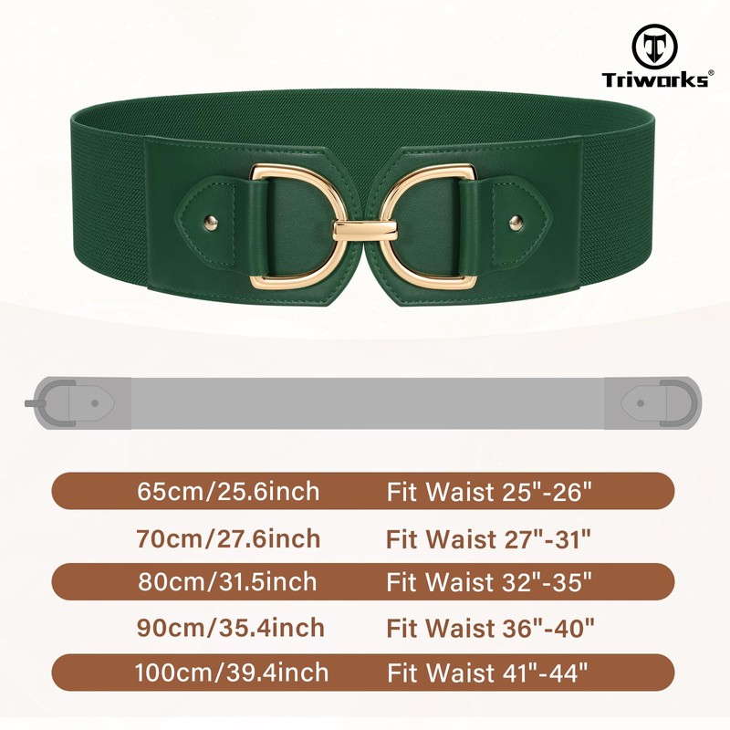 TRIWORKS - Cinturón elástico ancho para mujer, cinturón elástico para