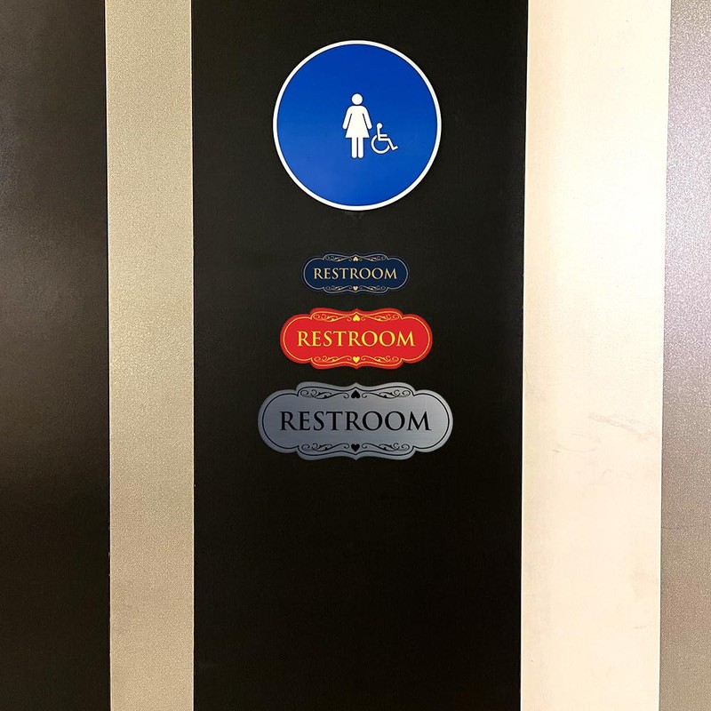 All Quality Designer Restroom Wall or Door Sign - Bathroom