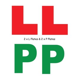 Glow Learner L Plates – Pack of 4 Magnetic Learn to Drive & New Driver – Easy to Fit Remove Display on Front Rear of Car Motorcycle Bike – Red L Plate & Green P Plate Meets DVLA Test Legal Requirement