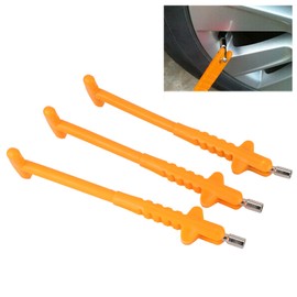 Fydun Tire Valve Stem Puller Tool 3 PCS 7mm/0.3 Inch Tire Valve Stem Puller Tube with Valve Core Tool Universal Disassembled Tyre Repairing (B Orange)