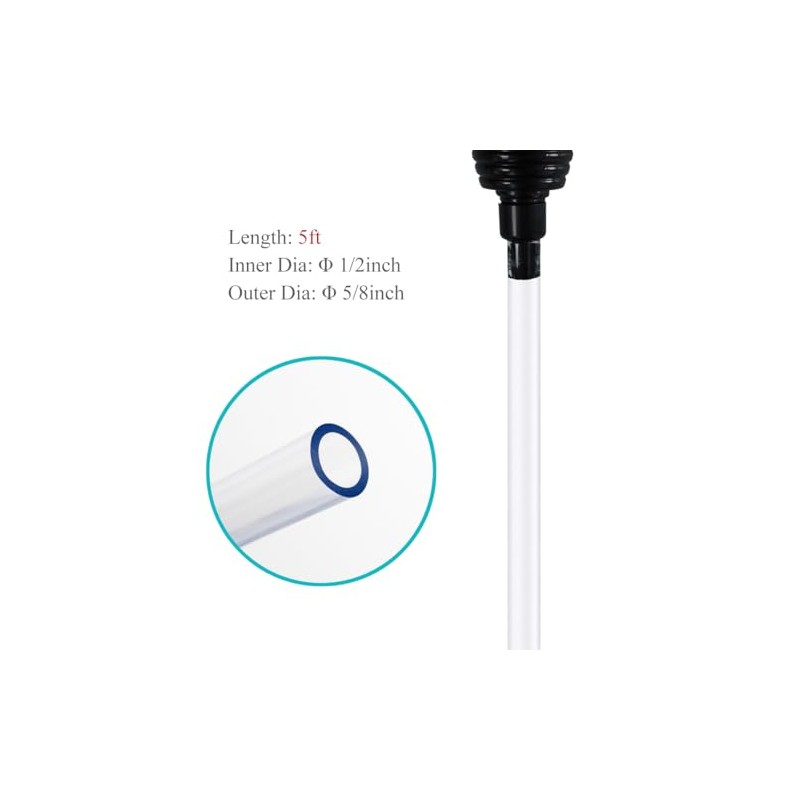 Laifoo 5ft-S Aquarium Siphon Vacuum Cleaner for Fish Tank Cleaning
