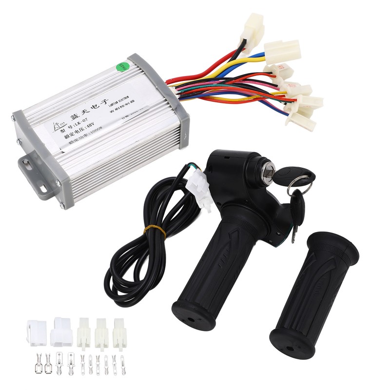 48V 1000W Motor Brushed Controller Twist Throttle with Lock Key