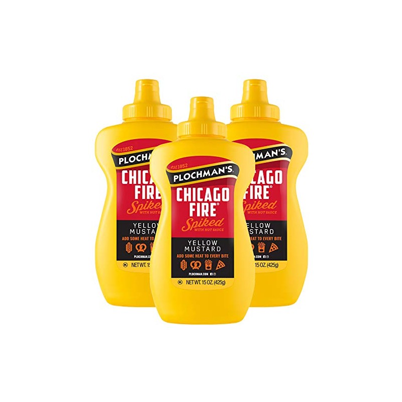 Plochman's Chicago Fire Yellow Mustard 15 Oz (3 Pack)