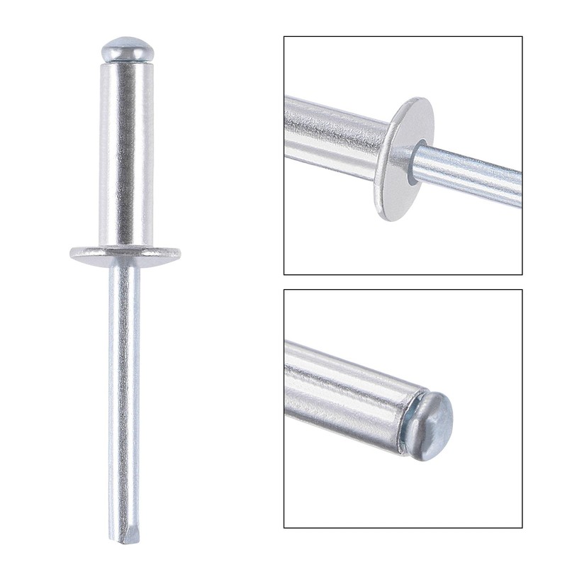 sourcing map Blind Rivets Aluminum 6mm Diameter 20mm Grip Length