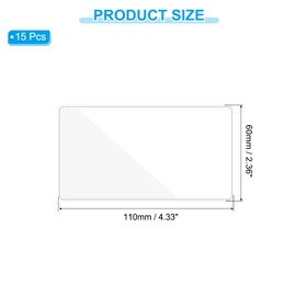 PATIKIL 2.4x4.3" Adhesive Index Card Pockets with Top Open for Loading, 15Pcs Plastic Label Holders for Organizing and Protecting Business Card Library Card Storage Bins Photo, Clear