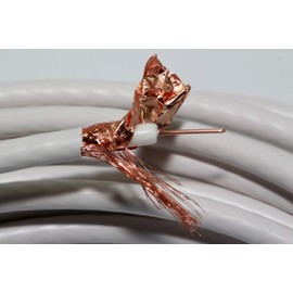 The One Stop Sat Shop ® 10 Metre Length of Webro WF100 Single Core all Copper Satellite Coaxial Cable with Ten Cable Clips