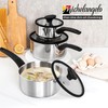 MICHELANGELO Stainless Steel Saucepan with Lid 1QT & 2QT &