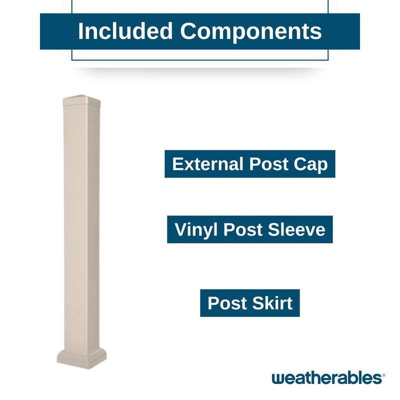 Weatherables Vinyl Railing Posts, Vinyl Post Kit 4 in. x