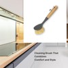 Afnax Dish Brush with Handle Built in Scraper, Bamboo Scrubbing