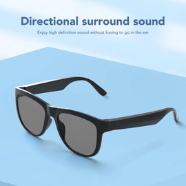 Goshyda Smart Glasses, Wireless Bluetooth Sports Music Sunglasses, UV Blocking, Touch Control, Hands-Free Call, Cycling Running