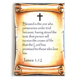 James 1:12 Bible Verse Fridge Magnet (2 x 3 inches)