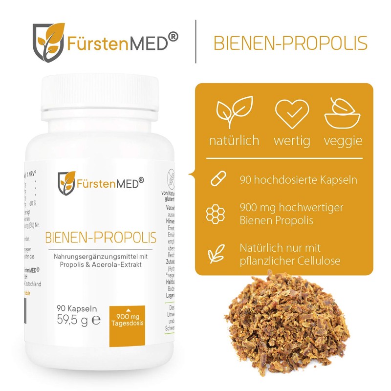 FürstenMED® Real Bee Propolis Capsules High Dose Natural Bee Resin