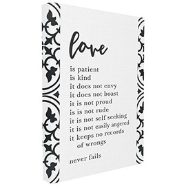 The Stupell Home DÃ©cor Collection Patient Love is Kind XXL Stretched Canvas Wall Art, 30 x 40