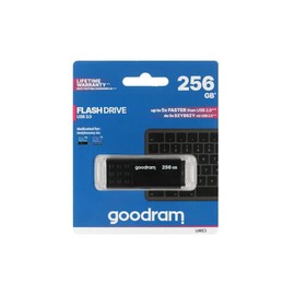 goodram USB Memory Stick with 256GB UME3 - USB 3.0 Data Storage Pen Drive - Read Speed up to 60 MBs - with Non-Slip Memory Stick - USB Flash Drive Black 10.3 x 12.3 x 1.2 cm