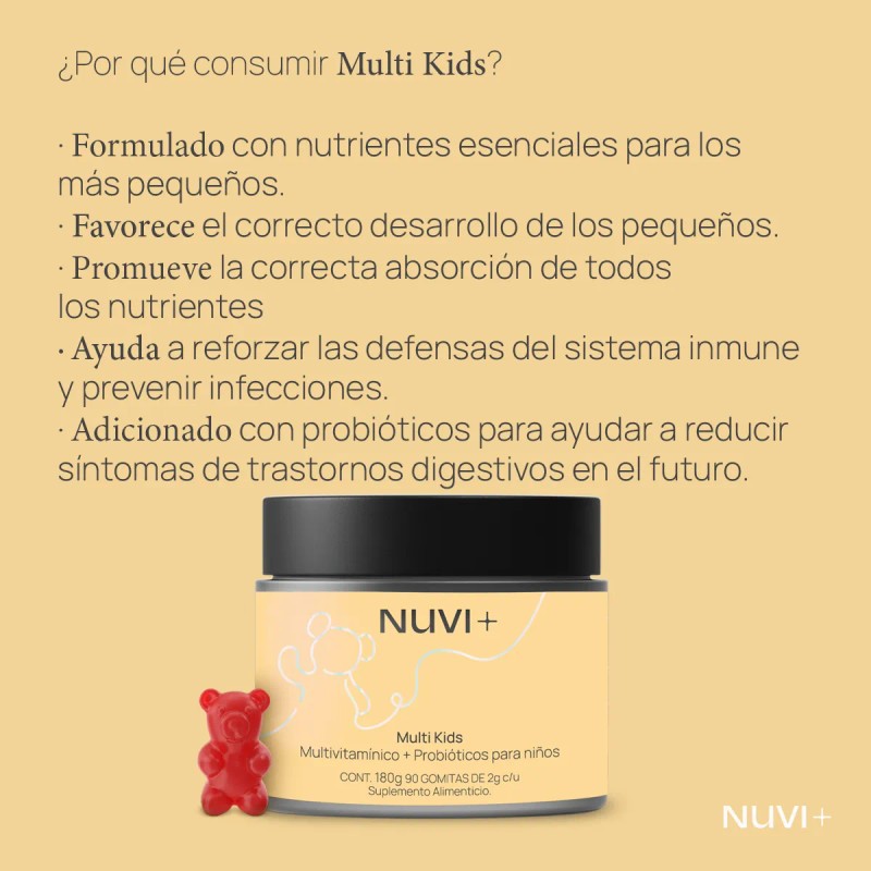 Gomitas De Vitaminas + Minerales Para Niños Sin Azucar Nuvi+