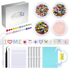 WATRZ Teeth Gem Kit,Tooth Gems Kit for Teeth DIY Crystals Tooth gem Jewel for Girls Y2K Fashionable Butterfly Love Cross Spider for Boys Harmless (Pink)