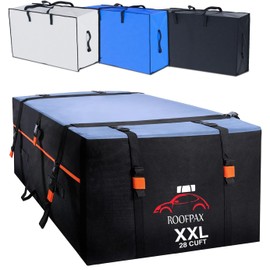 RoofPax RoofPax XXL 28 cuft Car Rooftop Cargo Carrier Bag Extra Waterproof Car Roof Storage with 10 Heavy Duty Tie Down Straps and 4 Hooks Roof Bag Cargo Carrier for Top of Vehicle with/Without Rack