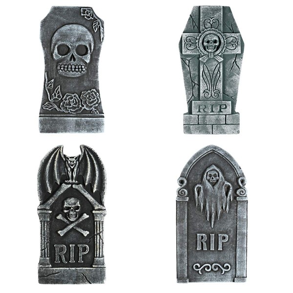 Halloween Decorations Tombstone Props Garden Graveyard Haunted House Yard Decorations and Accessories, 16 Inch, Pack of 4